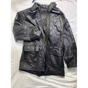 Black Leather Coat by Leather Limited